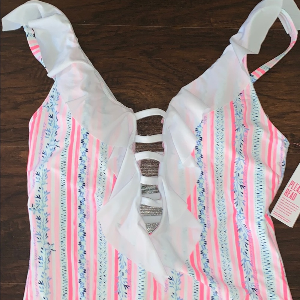 NWT Lilly Pulitzer Sea Stripe Carmen Swimsuit - Picture 3 of 5